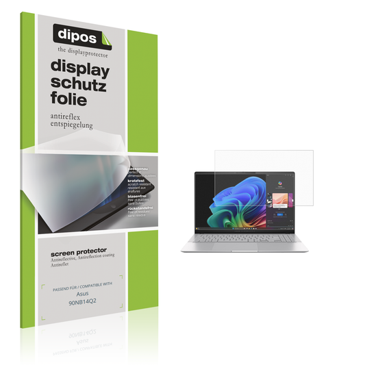 Matte Displayschutzfolie von dipos passend für asus90nb14q2, präziser Zuschnitt und blasenfrei montiert