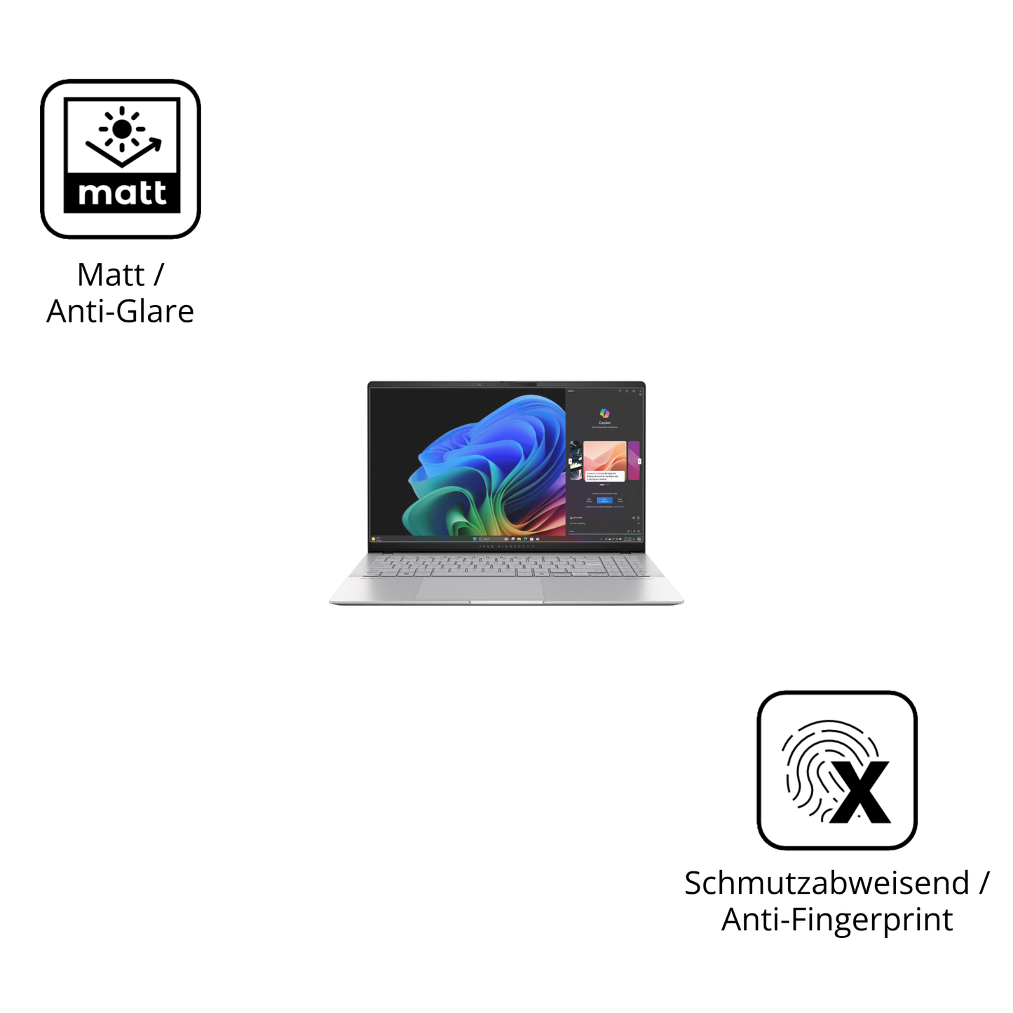 Dünne und entspiegelnde Folie passend zugeschnitten für asus90nb14q2