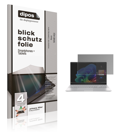 Blickschutzfolie von dipos passend für asus90nb14q2, präziser Zuschnitt und blasenfrei montiert