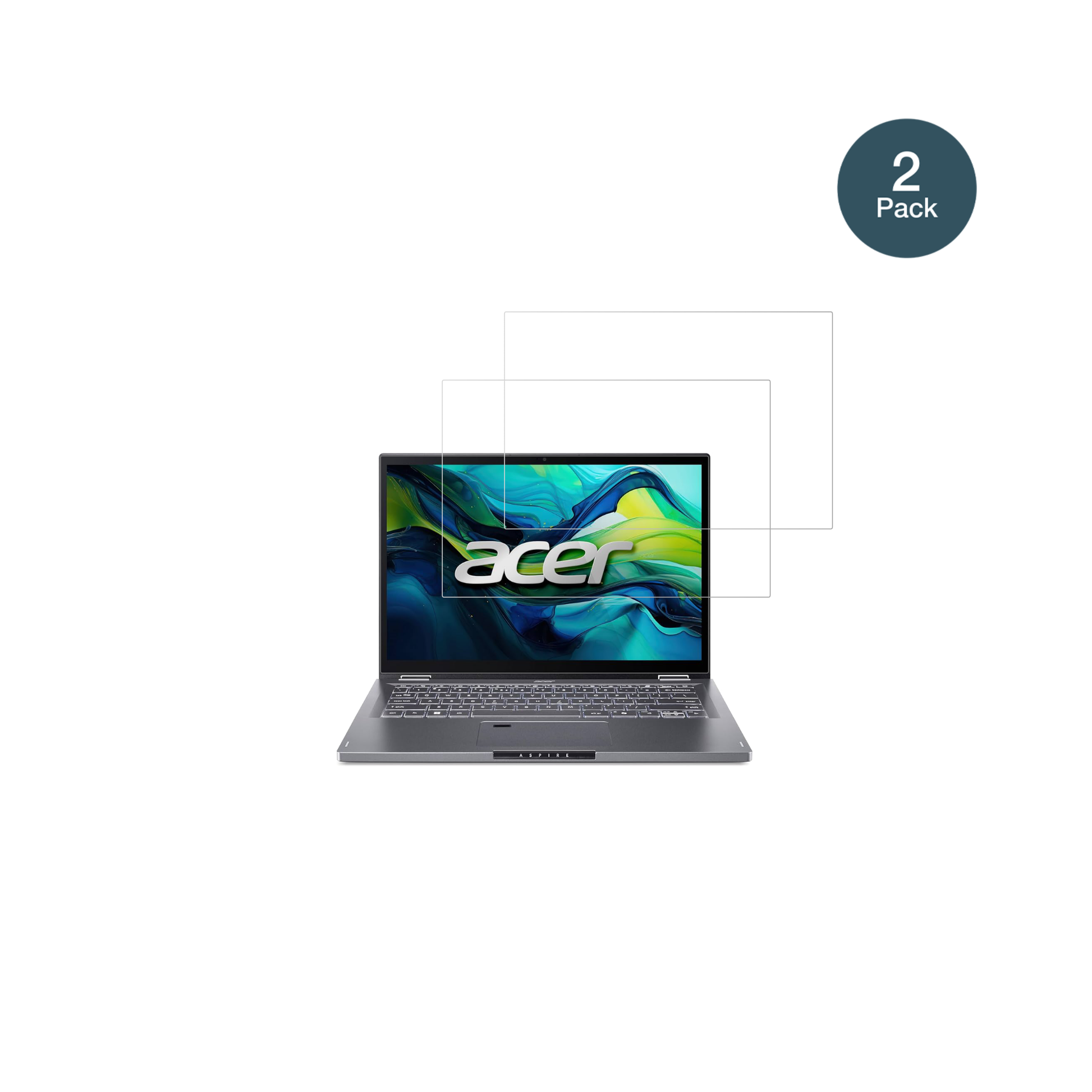 AsusAspire 14 mit aufgebrachter dipos Flex Schutzfolie, glasklare Darstellung ohne Einschränkungen