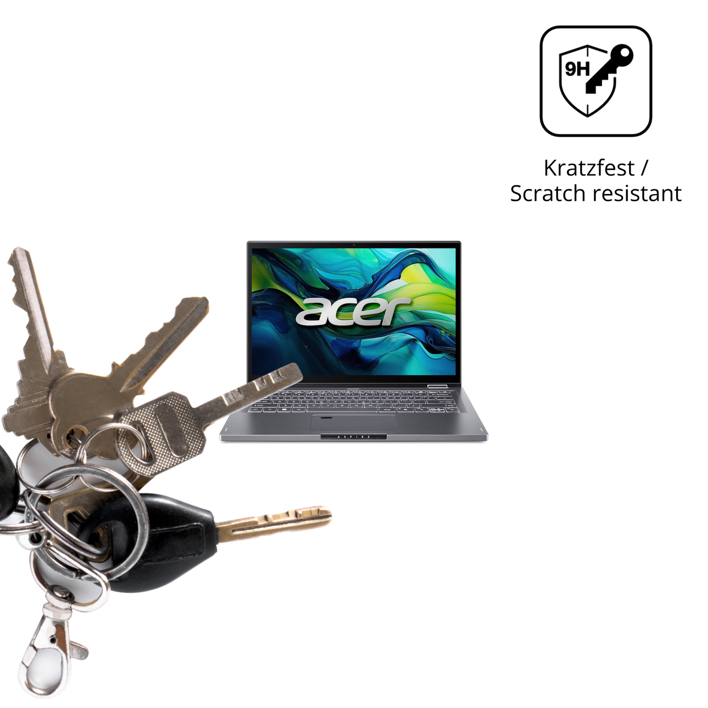 dipos Displayschutz für Asus Aspire 14, transparente Oberfläche, perfekte Passform auch für die Rundungen