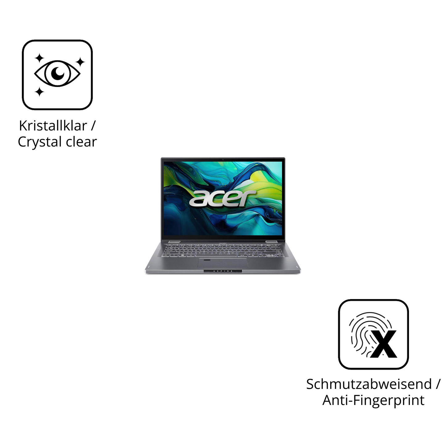 Flexible TPU-Folie passend zugeschnitten für Asus Aspire 14, vollständige Abdeckung