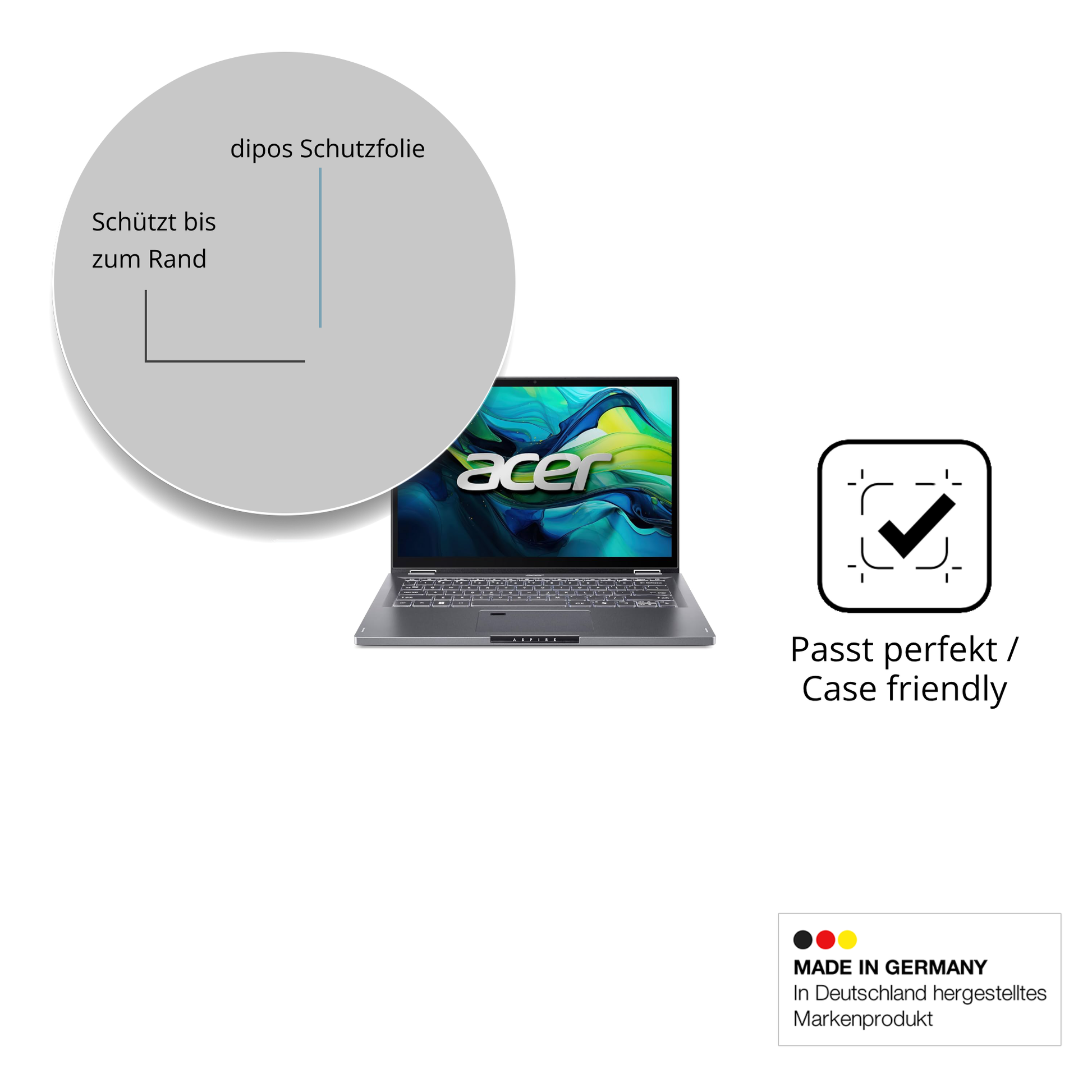 Besonders flexibler Displayschutz mit Anti-Shock-Schicht im Materialmix
