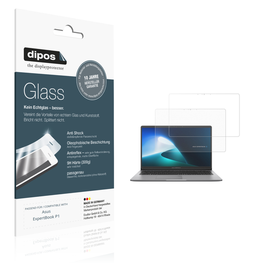 Matte Displayschutzfolie von dipos passend für Asus ExpertBook P1, 9H kratzfest und blasenfrei montiert