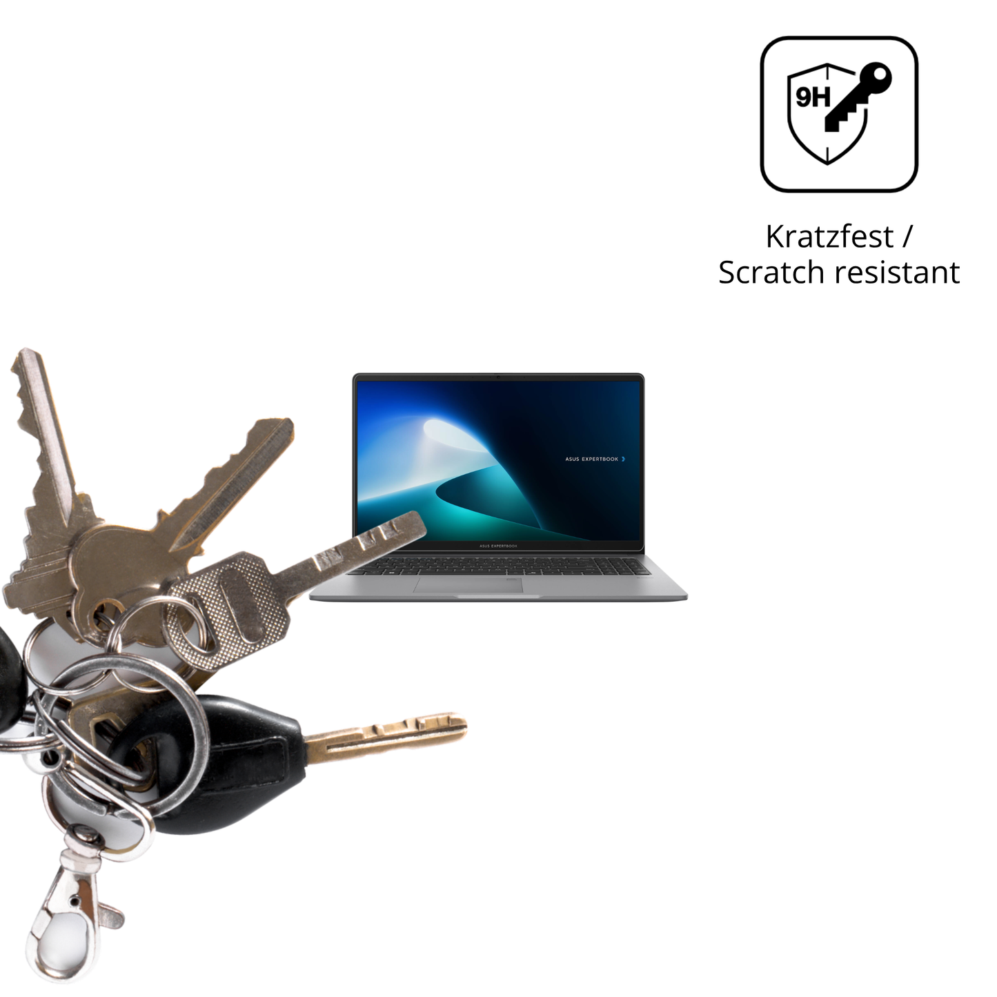 dipos Displayschutz für Asus ExpertBook P1, transparente Oberfläche, perfekte Passform auch für die Rundungen