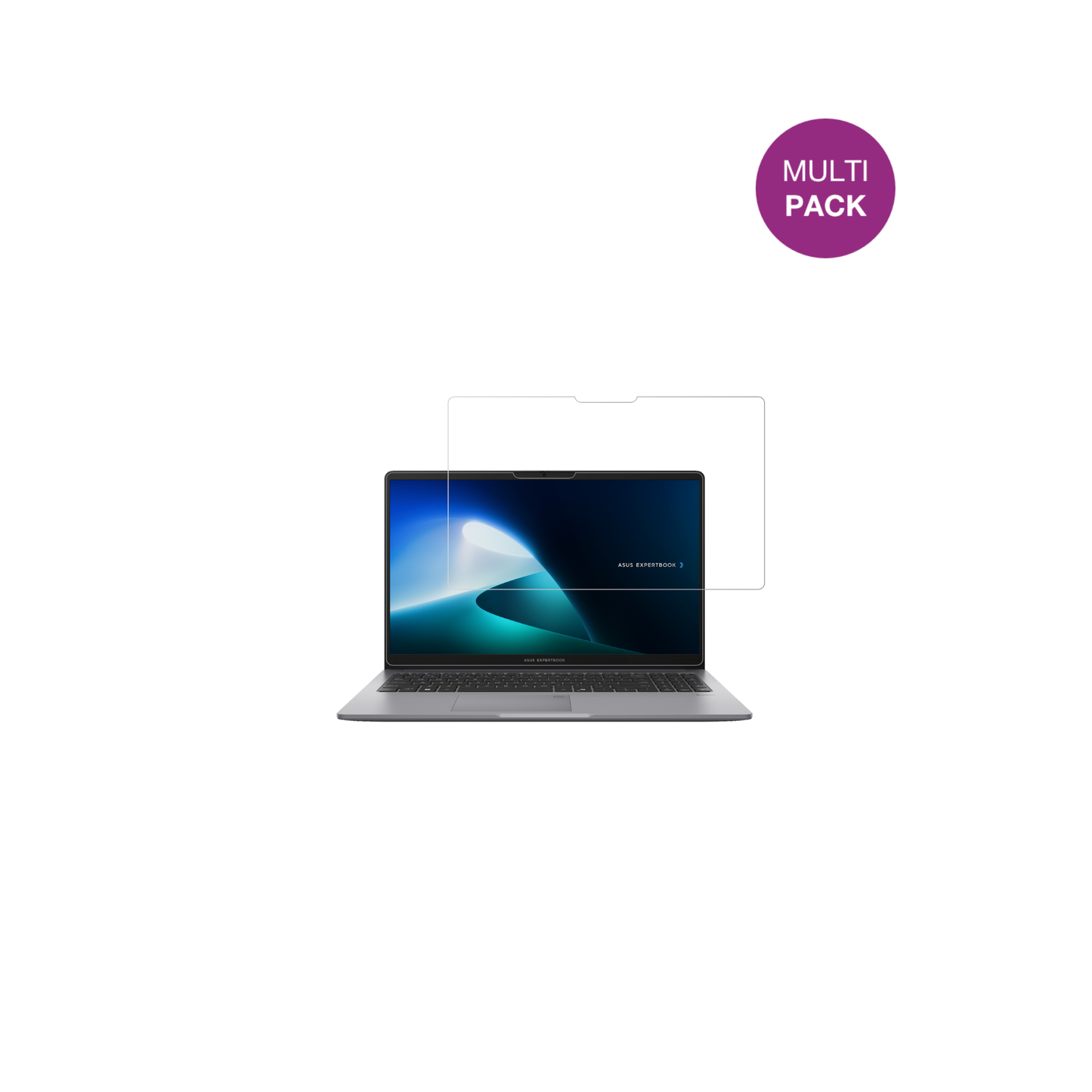 AsusExpertBook P1 P1503CVA mit aufgebrachter dipos Displayschutzfolie, glasklare Darstellung ohne Einschränkungen