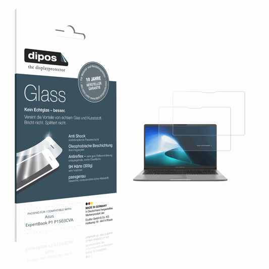 Matte Displayschutzfolie von dipos passend für Asus ExpertBook P1 P1503CVA, 9H kratzfest und blasenfrei montiert