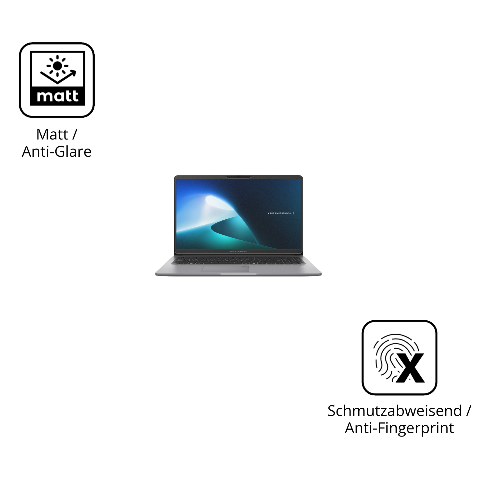 9H Hartbeschichtete, flexible Folie passend zugeschnitten für Asus ExpertBook P1 P1503CVA