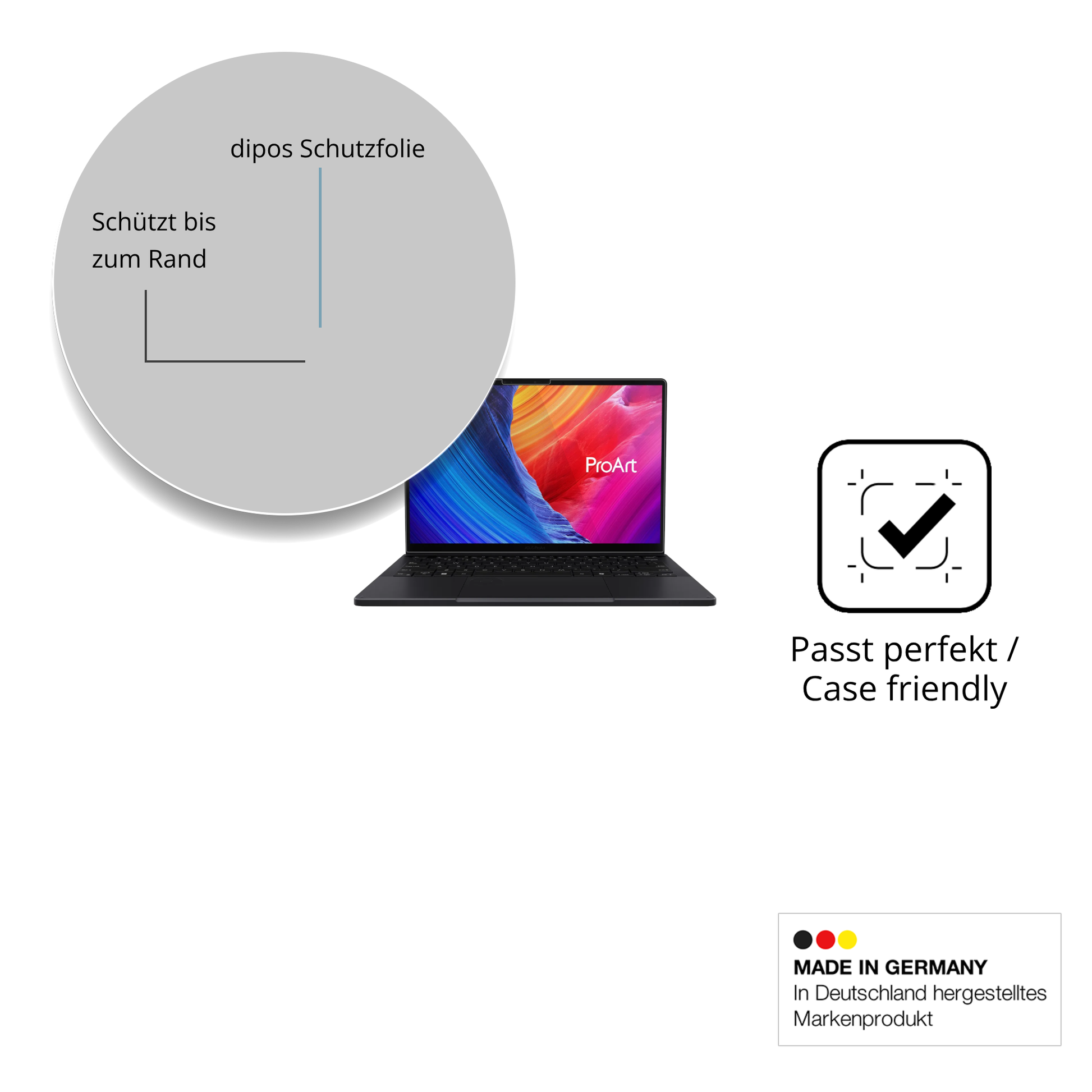 Besonders flexibler Displayschutz mit Anti-Shock-Schicht im Materialmix