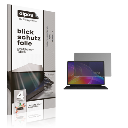 Blickschutzfolie von dipos passend für ASUS ProArt PZ14, präziser Zuschnitt und blasenfrei montiert