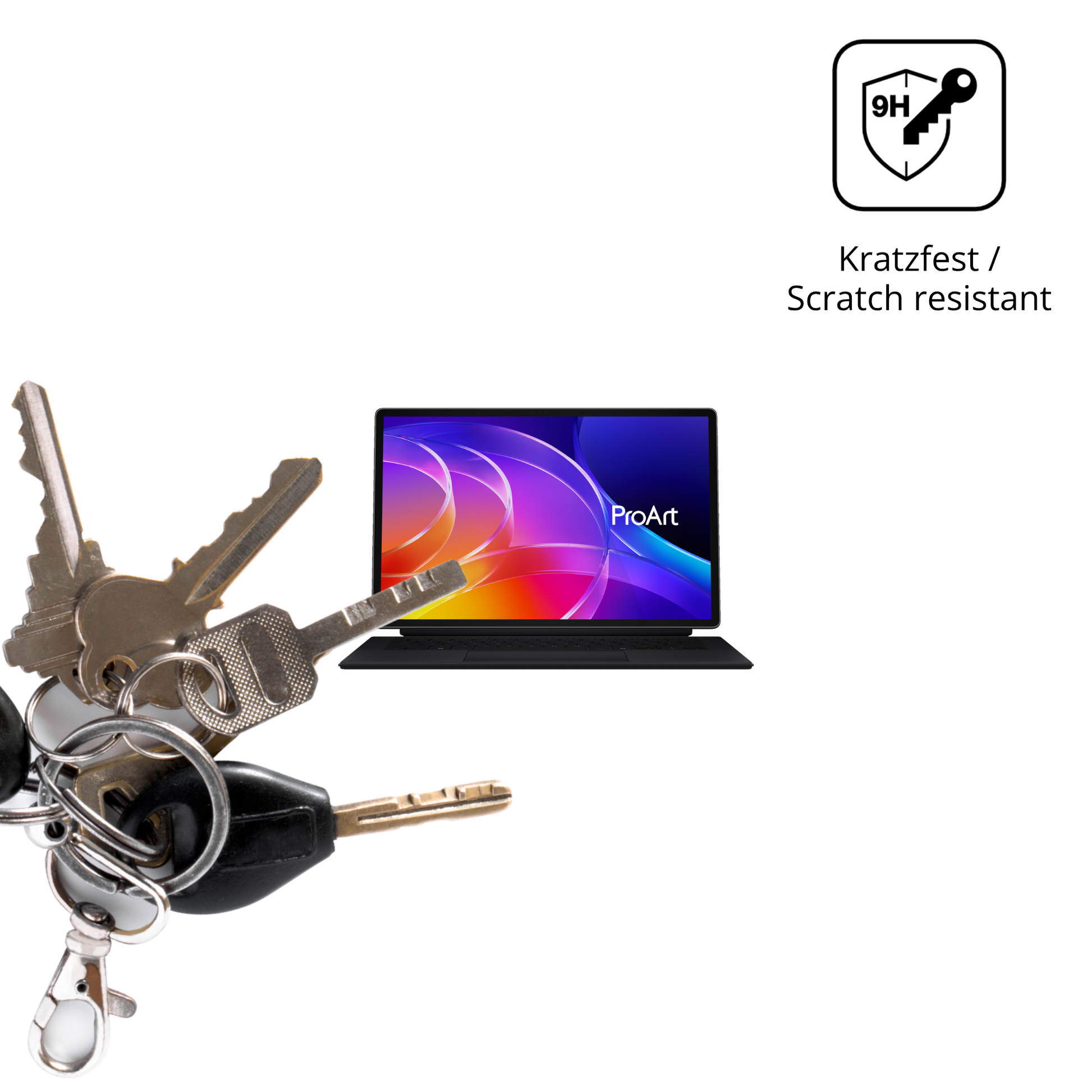 dipos Displayschutz für ASUS ProArt PZ14, transparente Oberfläche, perfekte Passform auch für die Rundungen