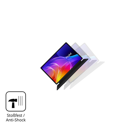 Schutz gegen Kratzer auf dem ASUS ProArt PZ14 Glas durch Schlüssel, Stöße gegen die Tischkante oder Stürze