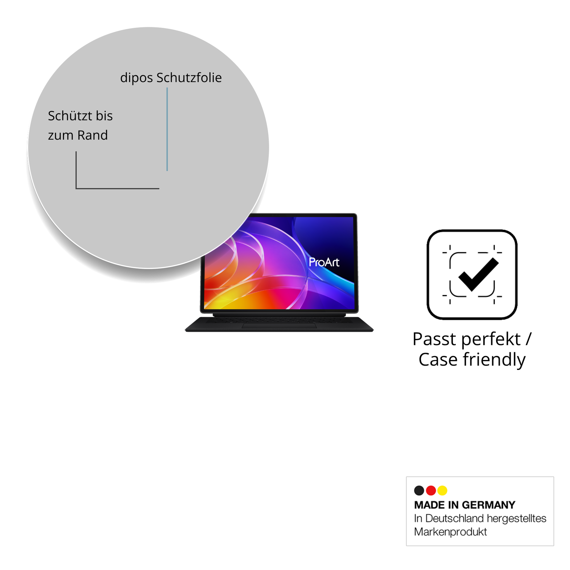 Besonders flexibler Displayschutz mit Anti-Shock-Schicht im Materialmix