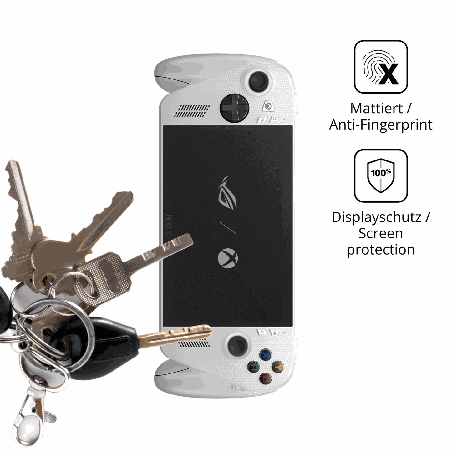dipos Displayschutz für Asus ROG Ally, mattierte Oberfläche, Blickschutzfilter und perfekter Passform