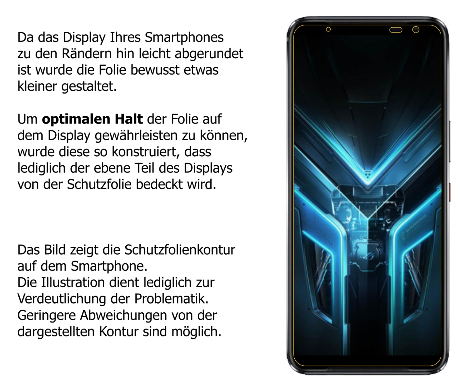 Schutzfolie mit optimaler Passform, zur Verwendung mit Hüllen geeignet