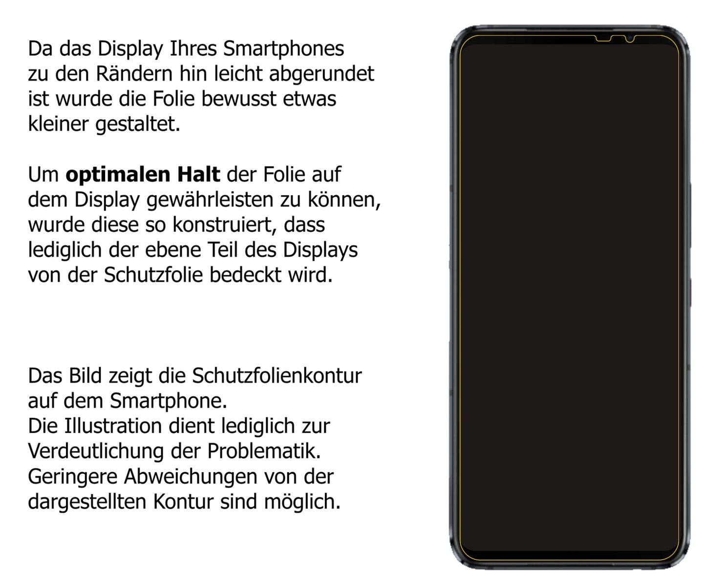 Schutzfolie mit optimaler Passform, zur Verwendung mit Hüllen geeignet