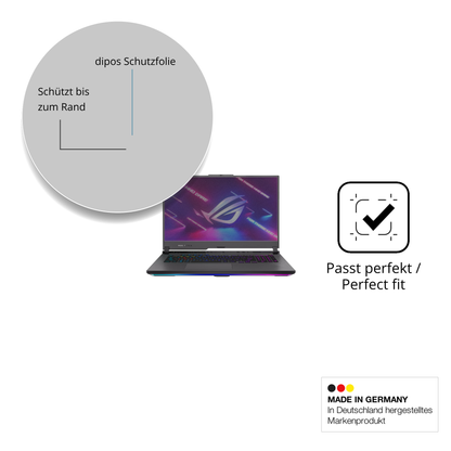 Schutz gegen Kratzer auf dem ASUS ROG Strix G17 17.3 Zoll Glas durch Schlüssel oder Ähnliches