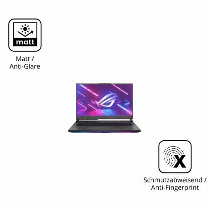9H Hartbeschichtete, flexible Folie passend zugeschnitten für ASUS ROG Strix G17 17.3 Zoll