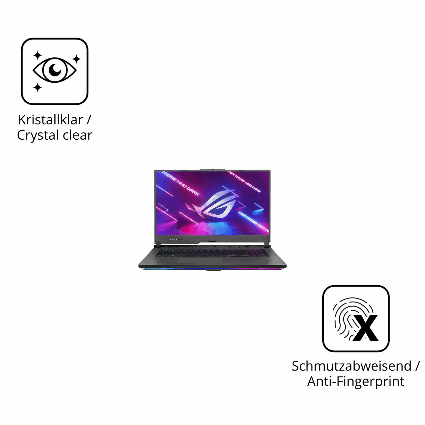 Flexible TPU-Folie passend zugeschnitten für ASUS ROG Strix G17 17.3 Zoll, vollständige Abdeckung