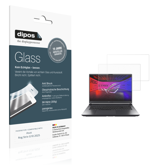 Matte Displayschutzfolie von dipos passend für Asus Rog Strix G18 2025, 9H kratzfest und blasenfrei montiert