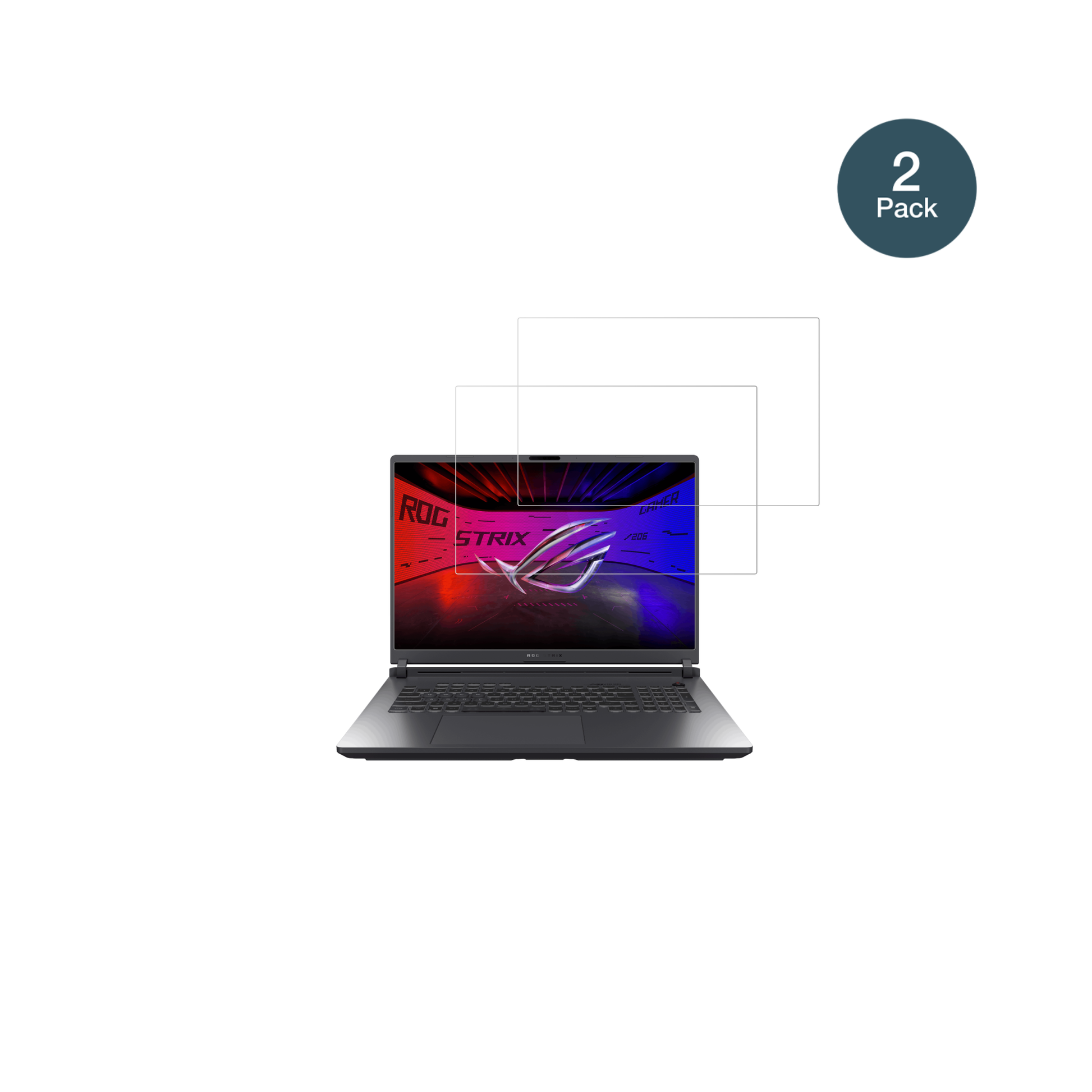 AsusRog Strix G18 2025 mit aufgebrachter dipos Flex Schutzfolie, glasklare Darstellung ohne Einschränkungen