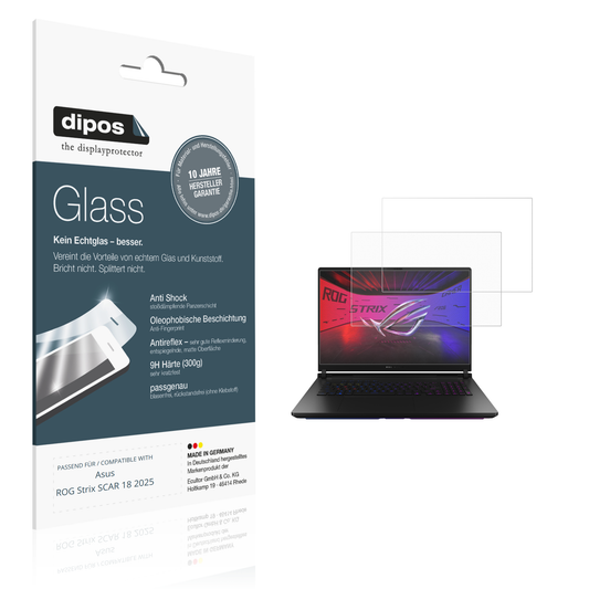 Matte Displayschutzfolie von dipos passend für Asus ROG Strix SCAR 18 2025, 9H kratzfest und blasenfrei montiert