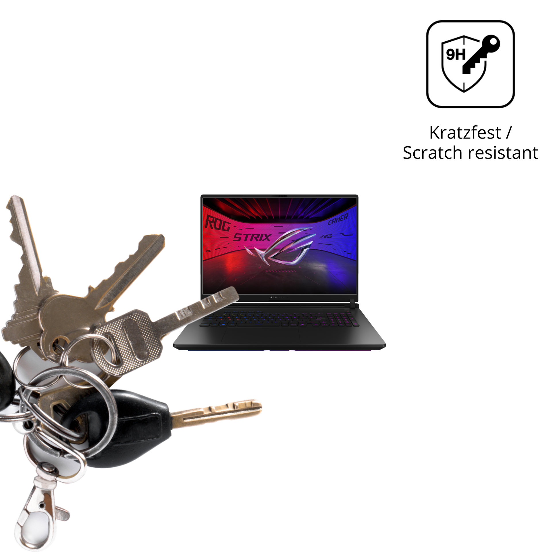 dipos Displayschutz für Asus ROG Strix SCAR 18 2025, transparente Oberfläche, perfekte Passform auch für die Rundungen