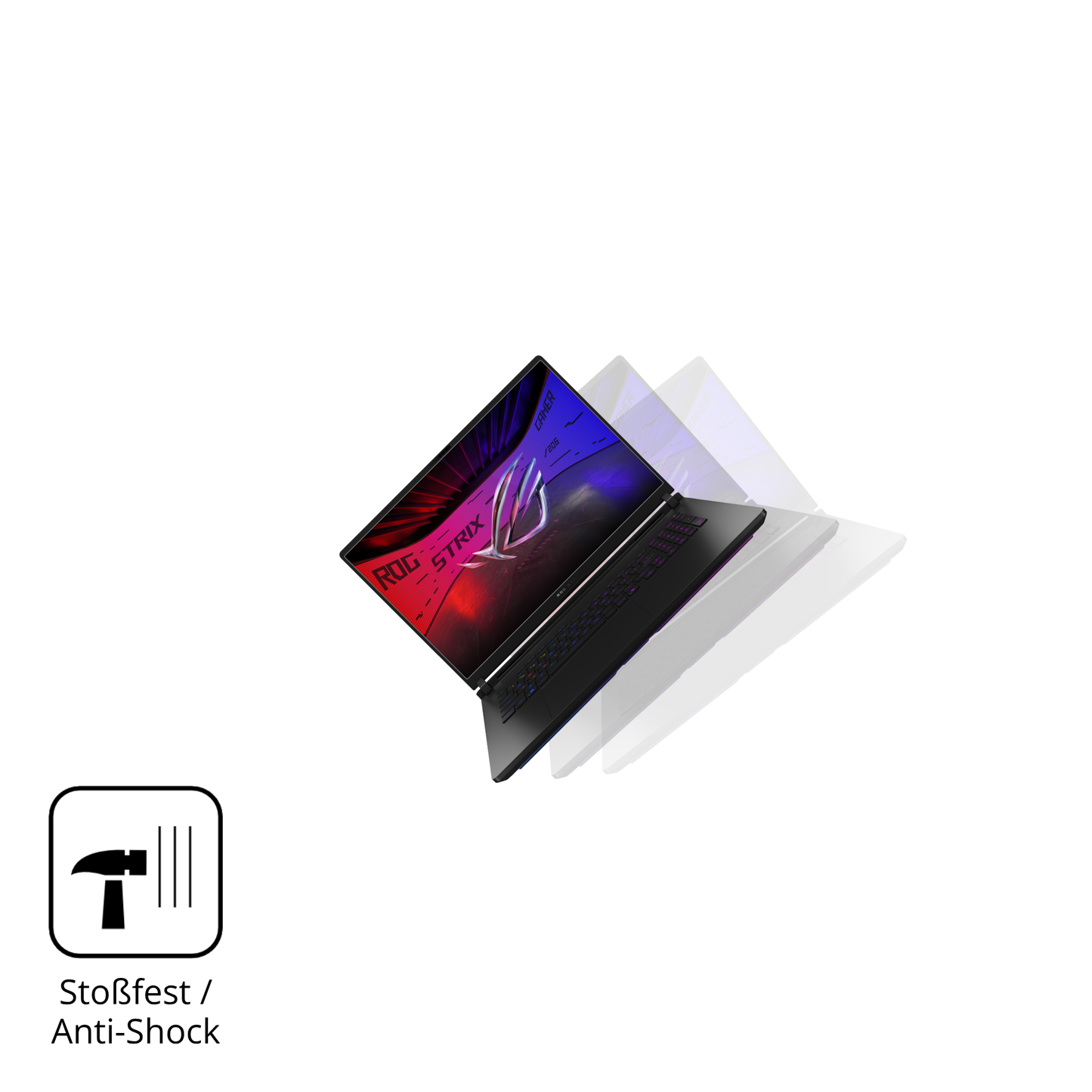 Schutz gegen Kratzer auf dem Asus ROG Strix SCAR 18 2025 Glas durch Schlüssel, Stöße gegen die Tischkante oder Stürze