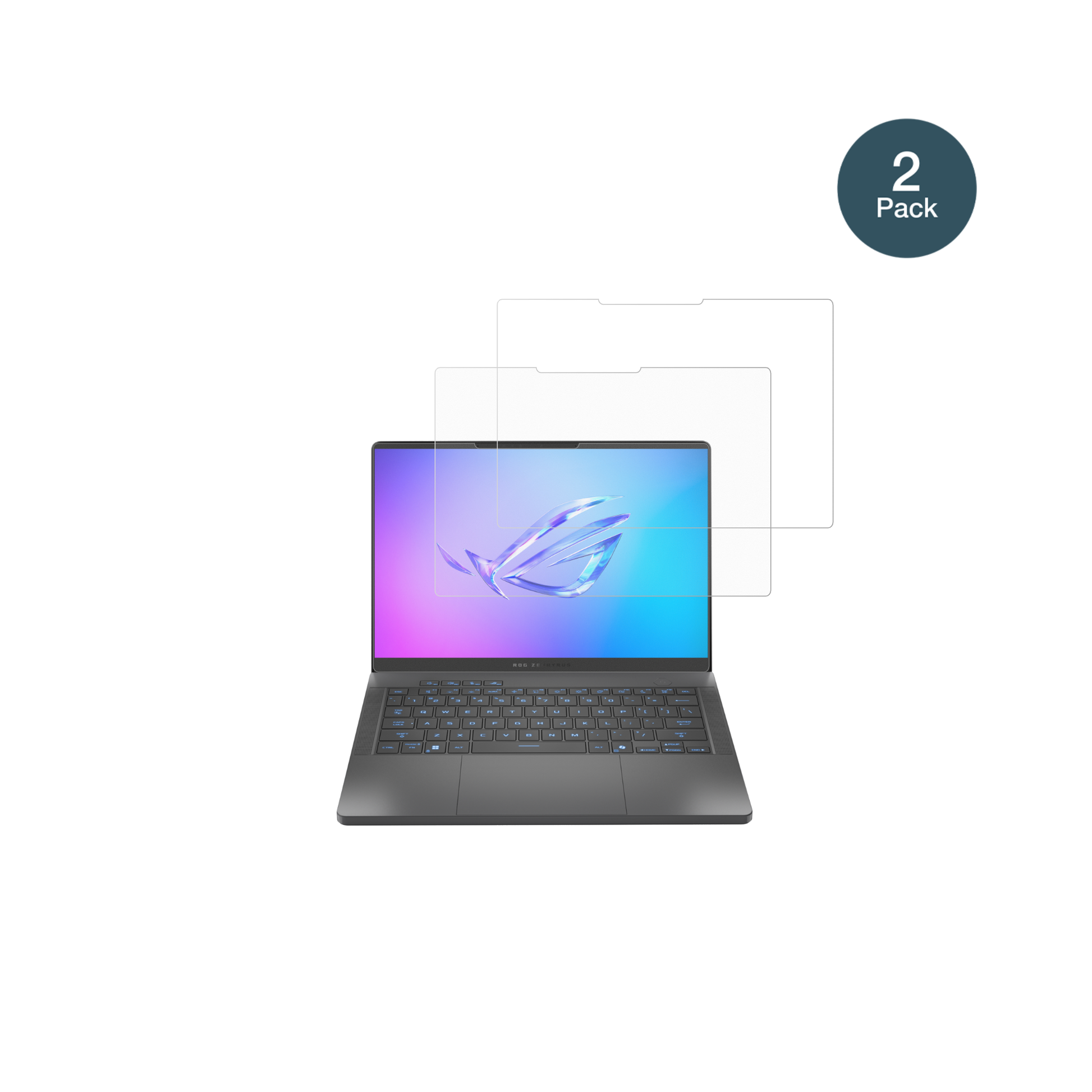 ASUSRog Zephyrus G14 2025 mit aufgebrachter dipos Panzerfolie, die lästige Fingerabdrücke minimiert