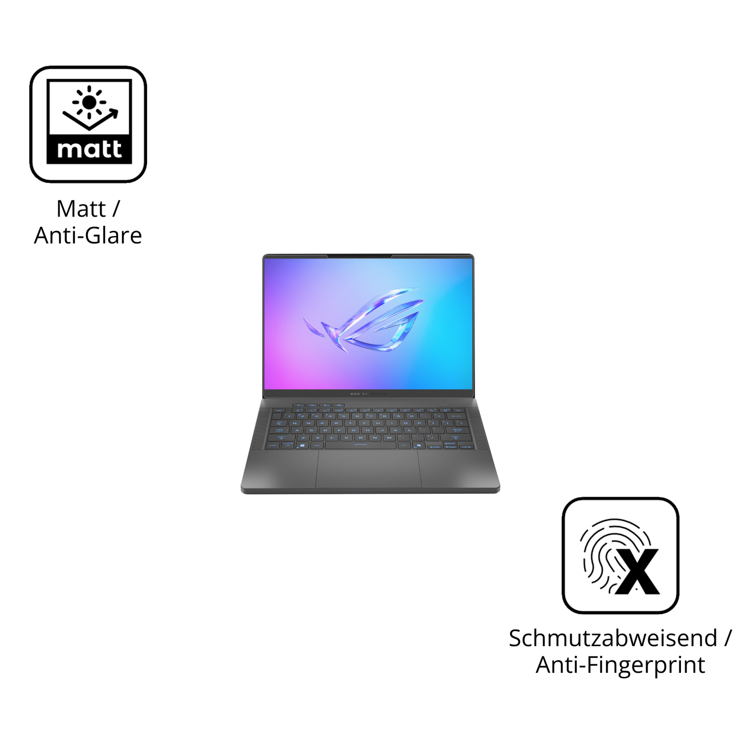 9H Hartbeschichtete, flexible Folie passend zugeschnitten für ASUS Rog Zephyrus G14 2025