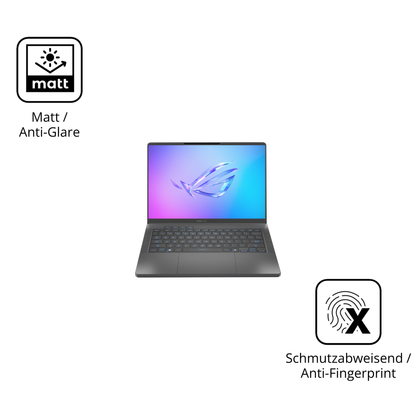 9H Hartbeschichtete, flexible Folie passend zugeschnitten für ASUS Rog Zephyrus G14 2025