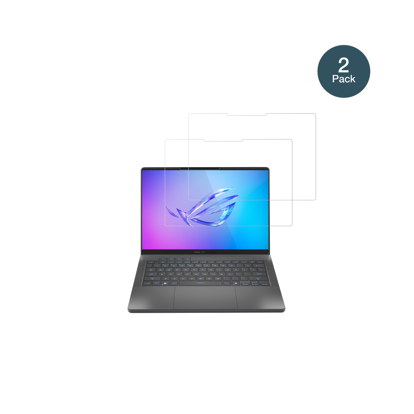 ASUSRog Zephyrus G14 2025 mit aufgebrachter dipos Flex Schutzfolie, glasklare Darstellung ohne Einschränkungen