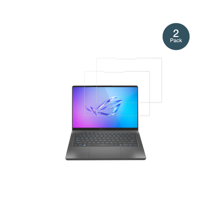 ASUSRog Zephyrus G14 2025 mit aufgebrachter dipos Flex Schutzfolie, glasklare Darstellung ohne Einschränkungen