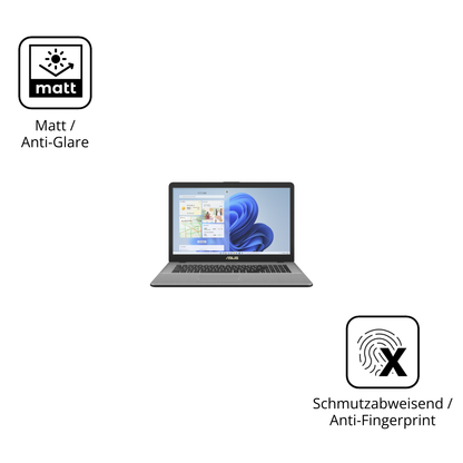 Dünne und entspiegelnde Folie passend zugeschnitten für Asus Vivobook 17 X705