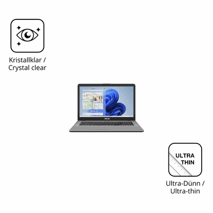 Dünne und klare Folie passend zugeschnitten für Asus Vivobook 17 X705