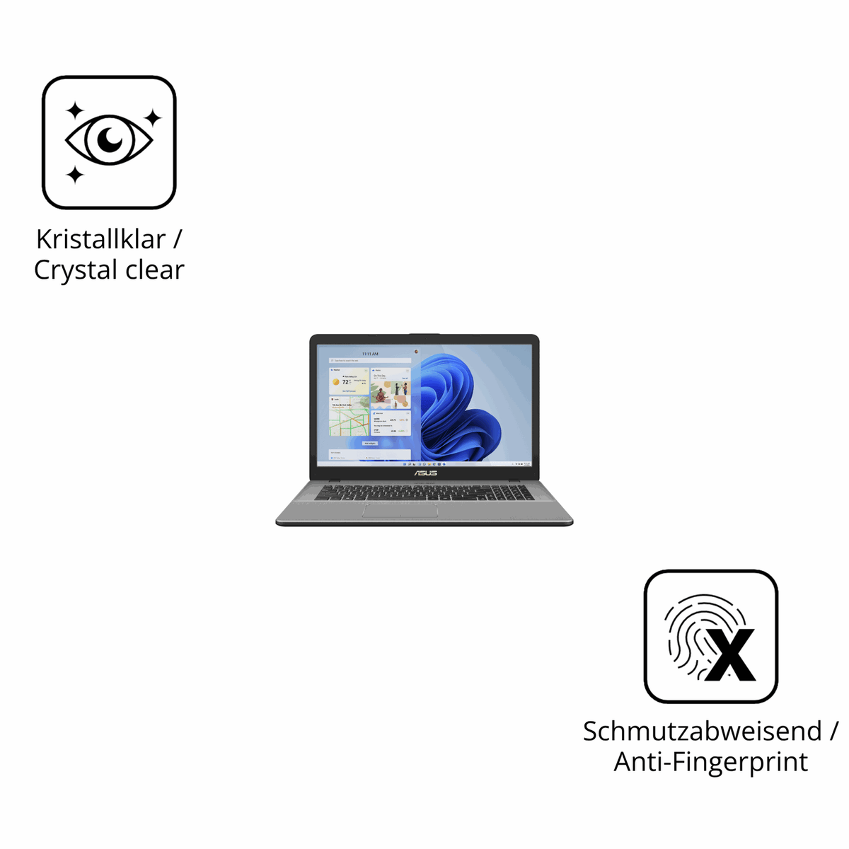 Flexible TPU-Folie passend zugeschnitten für Asus Vivobook 17 X705, vollständige Abdeckung