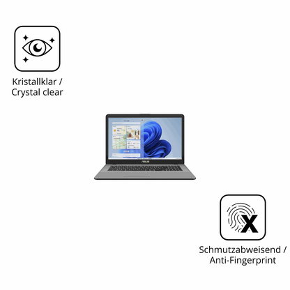 Flexible TPU-Folie passend zugeschnitten für Asus Vivobook 17 X705, vollständige Abdeckung