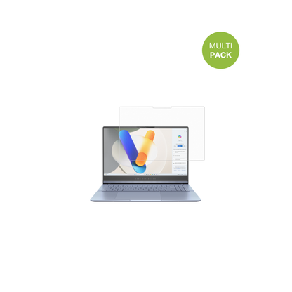asusvivobook s15 mit aufgebrachter dipos Displayschutzfolie, die lästige Fingerabdrücke minimiert