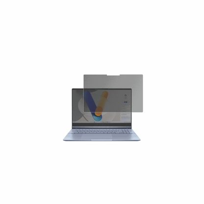 asusvivobook s15 mit aufgebrachtem dipos Displayschutz, der seitliche Einblicke blockiert