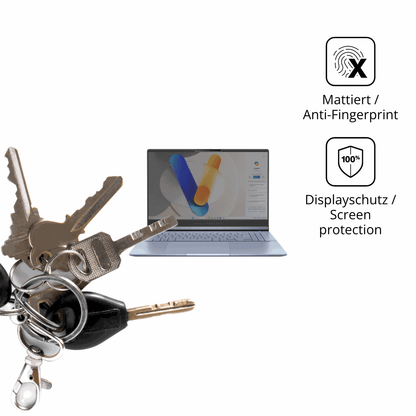 dipos Displayschutz für asusvivobook s15, mattierte Oberfläche, Blickschutzfilter und perfekter Passform
