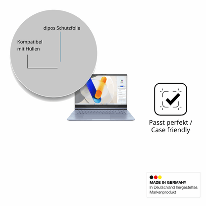 Schutzfolie mit optimaler Passform, zur Verwendung mit Hüllen geeignet