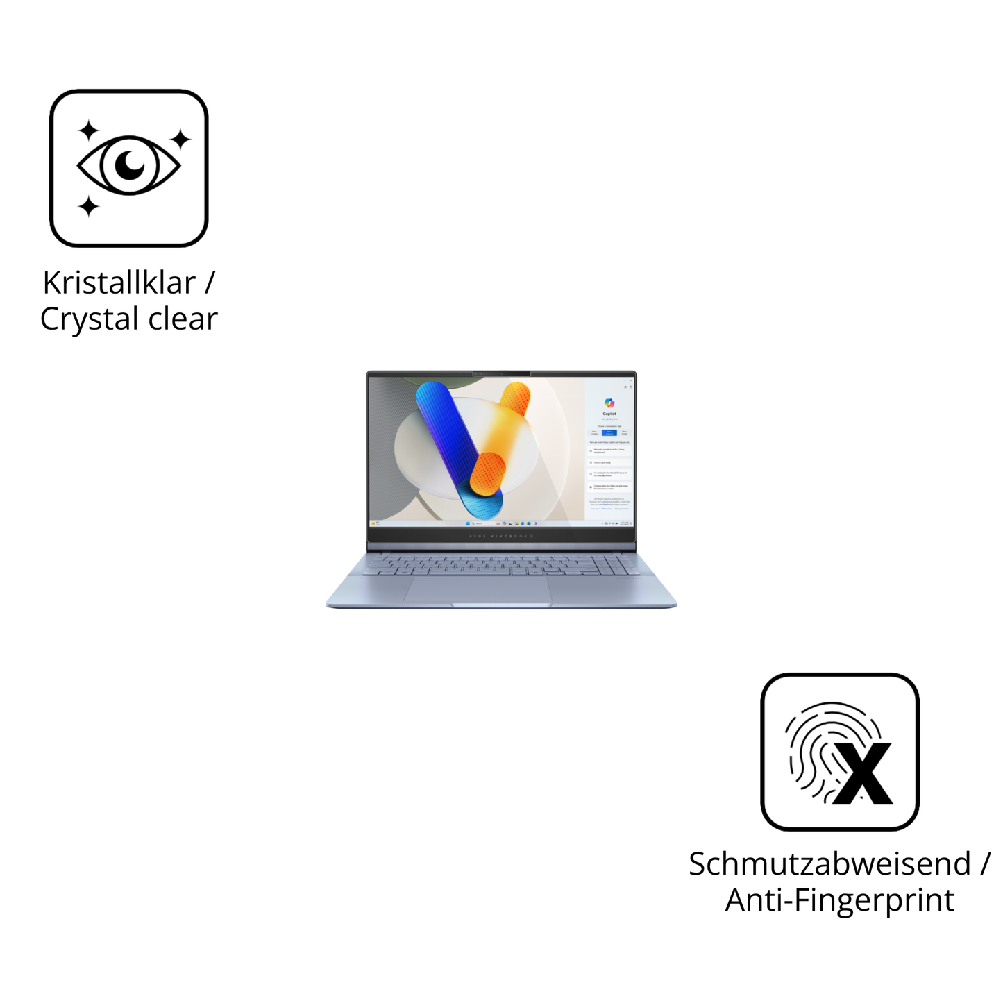 Flexible TPU-Folie passend zugeschnitten für asusvivobook s15, vollständige Abdeckung