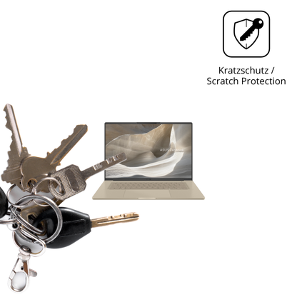 Schutz gegen Kratzer auf dem ASUS ZenBook A16 16 Zoll Glas durch Schlüssel oder Ähnliches