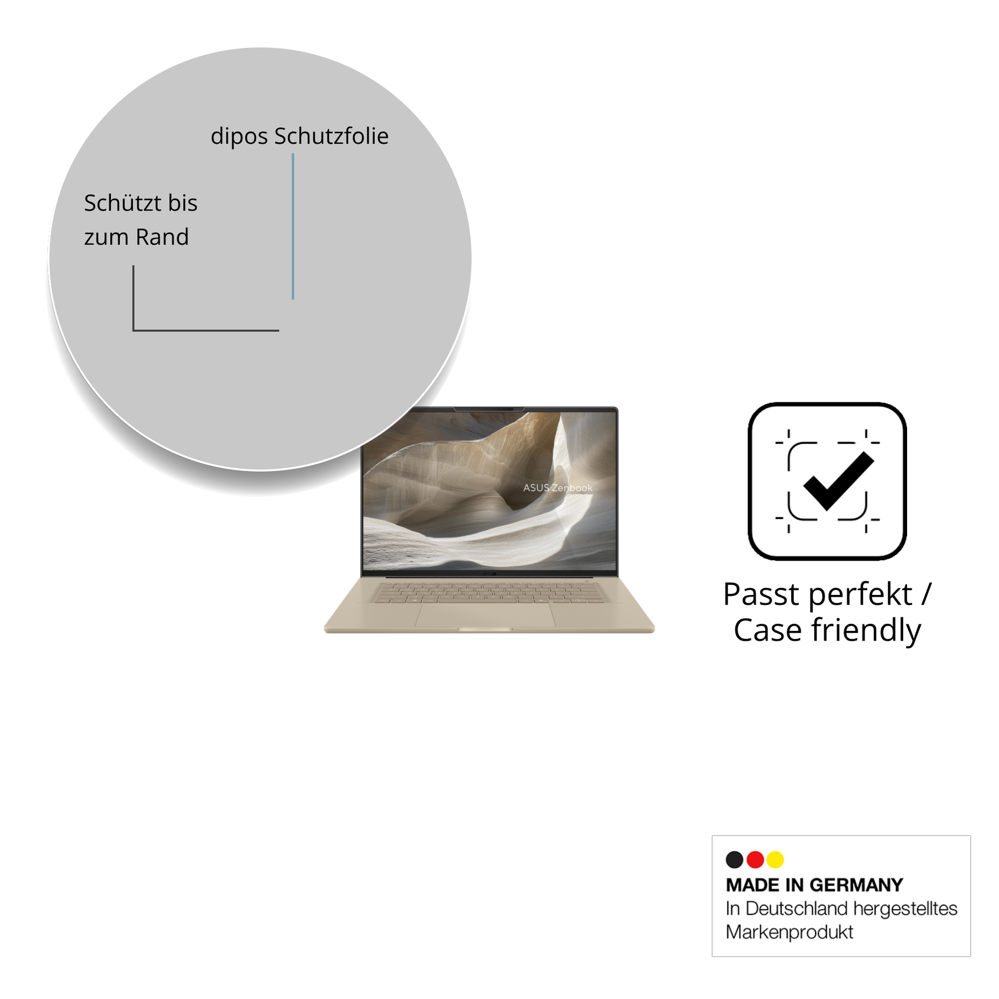 Besonders flexibler Displayschutz mit Anti-Shock-Schicht im Materialmix