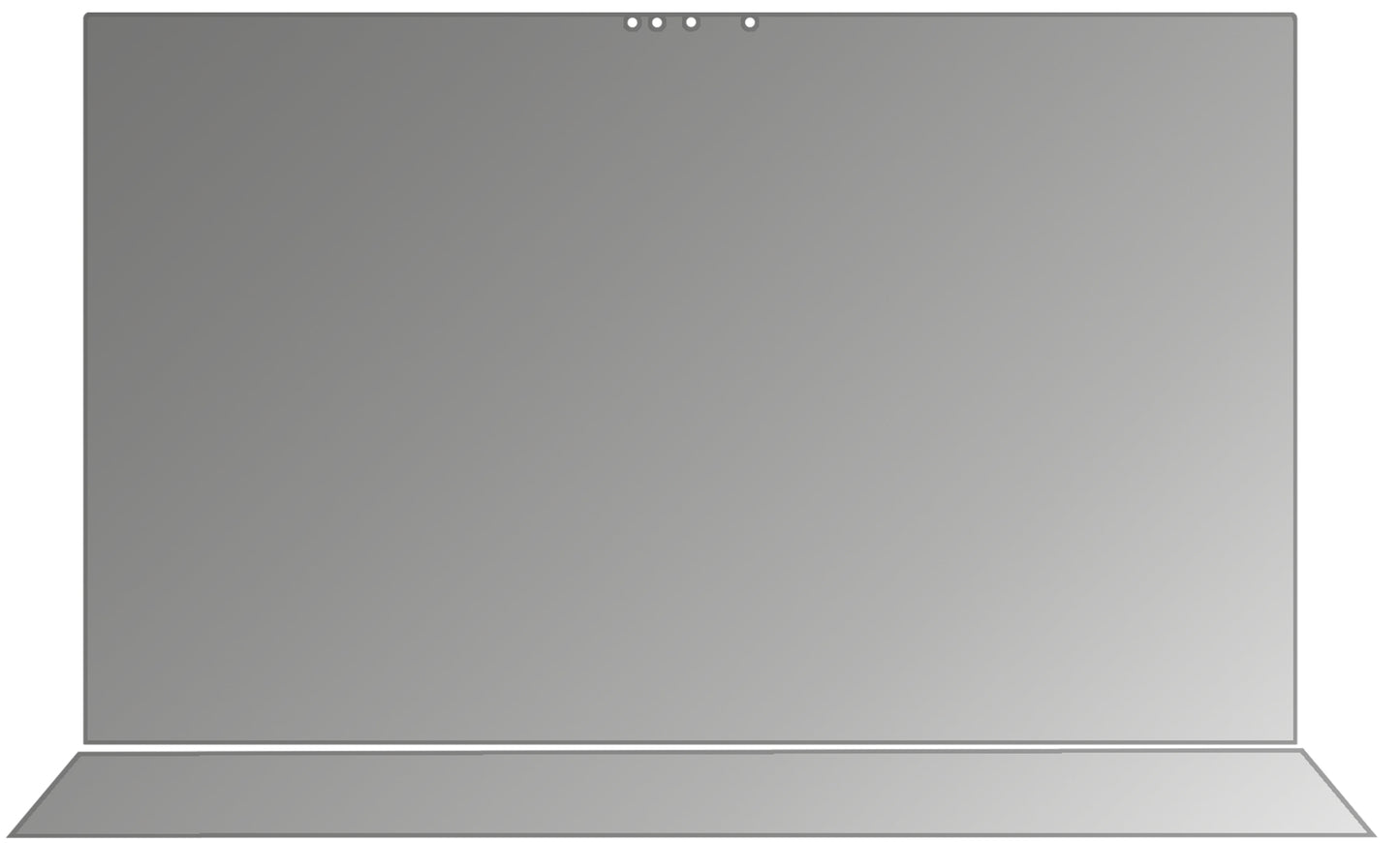 AsusZenBook Pro Duo mit aufgebrachtem dipos Displayschutz, der seitliche Einblicke blockiert