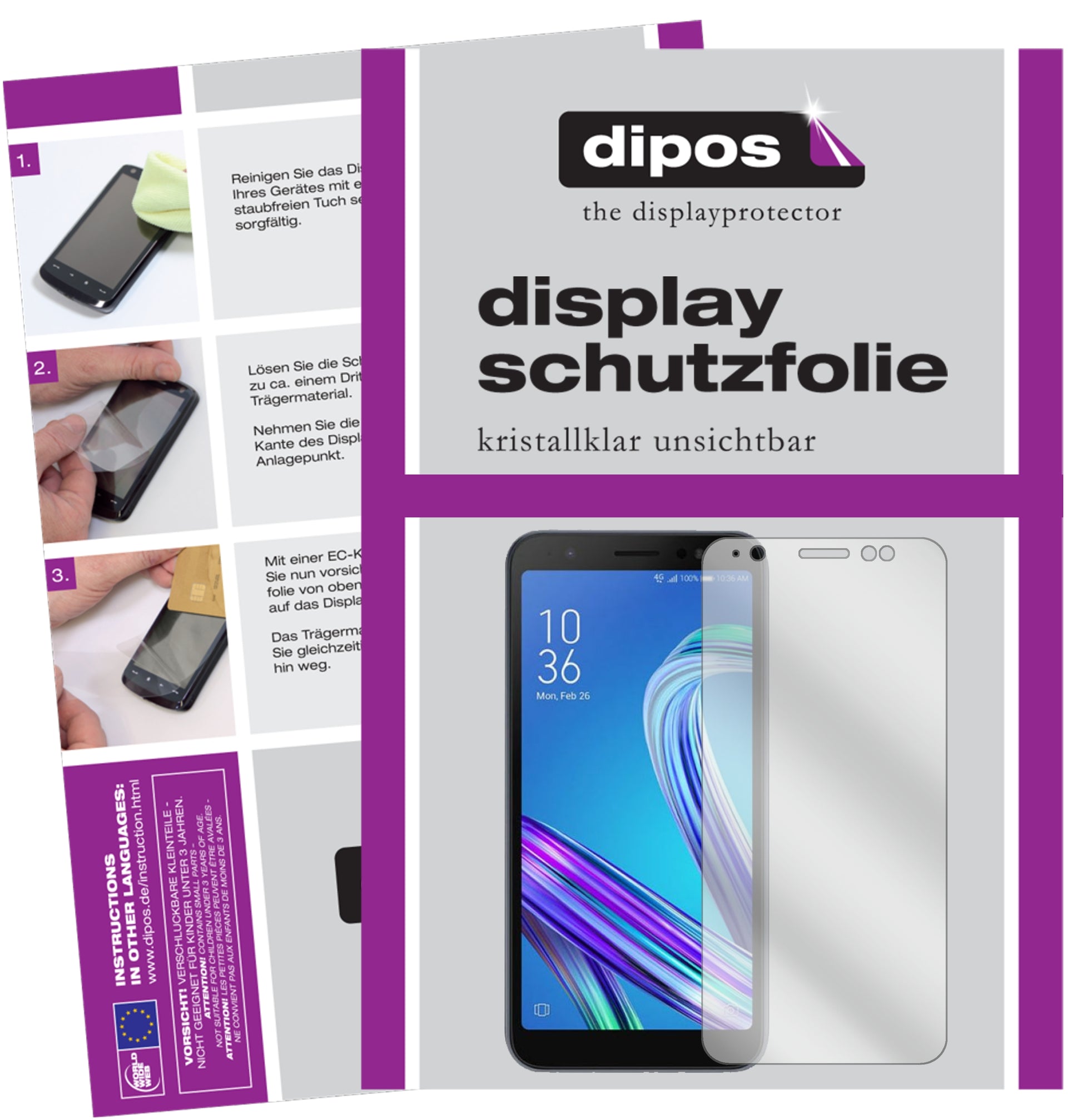 Kristallklare, dünne Schutzfolie: Kratzfest & passgenau für Asus-Zenfone Live L1 ZA550KL