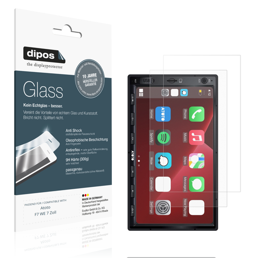 Matte Displayschutzfolie von dipos passend für atotof7 we 7 zoll, 9H kratzfest und blasenfrei montiert