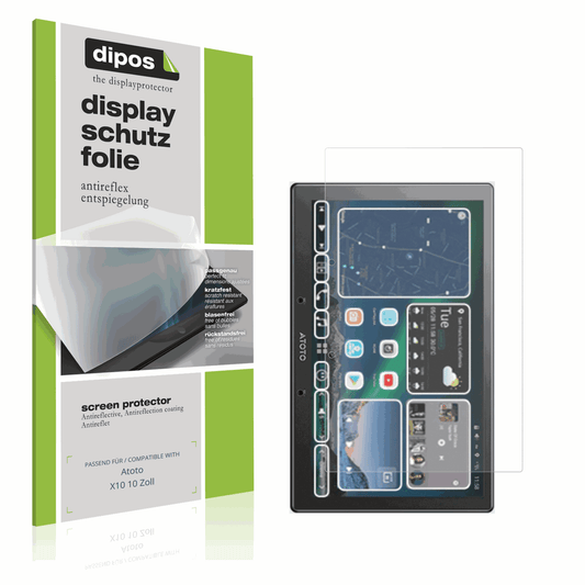 2x Screen Protector for Atoto X10 10 Zoll Protection Anti Glare dipos