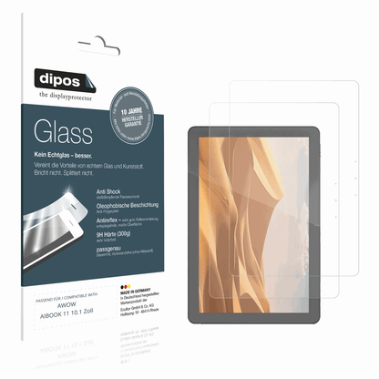 Matte Displayschutzfolie von dipos passend für AWOW AIBOOK 11 10.1 Zoll, 9H kratzfest und blasenfrei montiert