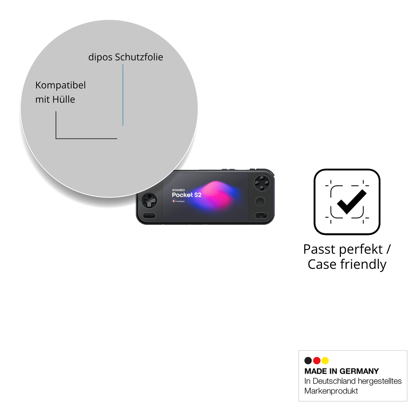 2x Schutzfolie matt für AYANEO Pocket S2 6.3 Zoll Display-Schutzfolie